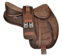 Sazaar Tack Selle de Cheval synthétique Freemax sans Arbre, avec Sangle Assortie et Paire d'étriers en Aluminium ST-004