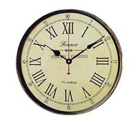 SAZDFY Européen Rétro Créatif en Bois Horloge Murale,Silencieux Pile Opération 12 Pouces Quartz Horloge pour Cuisine Chambre Domicile Bureau Vivant Chambre Mur Décor-M 30x30cm(12x12inch) 2 Panels