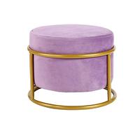 SAZDFY Moderne Ottoman Velours Rembourrés avec Pieds De Tabouret en Métal Hauteur Réglable Rond Repose-Pied pour Vivant Chambre Chambre Entrée Couloir-Violet 28x28x25cm(11x11x10inch)