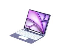 Sazfli Étui avec Clavier magnétique Amovible pour iPad Pro 12,9" 6/5/4/3 générations, avec rétroéclairage 7 Couleurs et pavé Tactile, QWERTY, Violet (T209D)