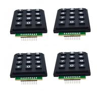 SazkJere Lot de 4 modules de clavier 3 x 4 12 touches avec en-tête à broches (soudé)