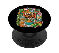 Sazón est ma Langue d'amour PopSockets PopGrip Adhésif