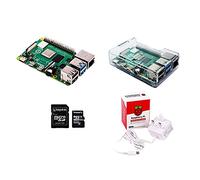SB Components Kit de démarrage pour Raspberry Pi 4 modèle B, étui de protection, bloc d'alimentation et carte microSD 32 Go 2GB RAM Transparent