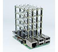 sb components PiCube Cube 4 x 4 x 4 LED pour Raspberry Pi 4, 3, 2, Zero et A+ Assemblé (Vert)