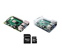 SB Components Raspberry Pi 4 Basic Kit - Raspberry Pi 4 Model B, étui de Protection et Carte microSD 32 Go 4GB RAM Transparent