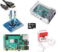 sb components Raspberry Pi 4 Kit de démarrage avec PiTraffic, RPi 4 Modèle B 2 Go de RAM, boîtier transparent, bloc d'alimentation, câble micro HDMI, carte SD 8 Go | Kit Raspberry Pi 4
