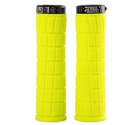SB3 - Grips Flowy AM Lock on - Grips pour Vélo - Forme Ergonomique - Larges Pads Ventilés - Filtration des Vibrations - Excellente Prise en Main, Gomme Épaisse - Jaune Fluo/Noir