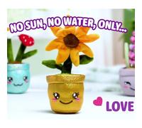 #sbabam Doki Doki 4Ever Green Peluche Plantes Décoratives Lot de 3 Personnages Kawaii en Pots avec Smileys Collection Mini Cactus et Fleurs, Décoration de la Maison, âge 0 Ans