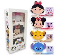 #sbabam FUNNY BOX Disney Tsum Tsum Hand Bag, Borsetta Bambina e Ragazza con Personaggi Disney, Gadget Compleanno Bambina con Sticker e Laccetto, Morbida Borsa Bambina con Minnie, Stitch e Altri, 3 Pz