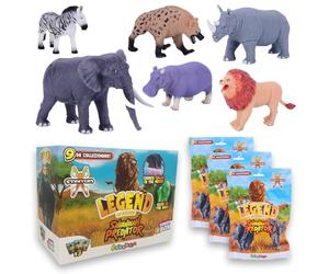 #sbabam Funny Box Legend of Animals Savannah Predators, Animaux Jouets pour Enfants, 3 Pièces, Jeux pour Enfants en Kiosque à Journaux, Figurines Souples Extensibles Vous Pouvez Trouver Lion