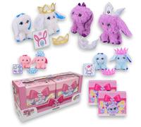 #sbabam Funny Box Lovely Pets Magic Party Lot de 2 Peluches Douces avec Accessoires Inclus pour Enfants et kiosques à journaux Jouets en Peluche à Laver
