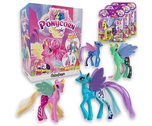 #sbabam Funny Box Ponycorn Magic Hair, Jouet pour Enfants à partir de 3 Ans, Poney, Chevaux, Filles, Cadeau, Lot de 3, Jouets avec Accessoires, idéal comme Cadeau d'invités, Anniversaire d'enfant