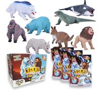 #sbabam Legend of Animals Fire vs Ice Animaux Extensible Funny Box avec 3 Personnages différents tels Que Gorilla, Orque, Lion, Ours, Jouets pour Enfants