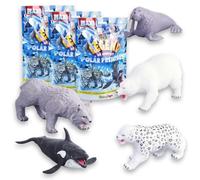 #sbabam Legend of Animals Polar Predators, Jeux pour Enfants de kiosque, Jouets Souples et Extensibles en sachets, Maxi Animaux en Caoutchouc à Collectionner, Pack de 3 pièces, idées Cadeaux pour