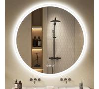 S'bagno Miroir Rond Salle de Bain 100 cm, Miroir Salle de Bain avec Eclairage et Bluetooth, Anti-Buée, 3000K-6500K, Dimmable, Verre trempé HD, IP44 Miroir LED Salle de Bain avec Mémoire