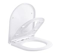 SBCGFY Abattant de Toilette Rond à Fermeture Douce, abattant allongé avec réducteur de Toilettes intégré, Facile à Nettoyer, charnières à dégagement Rapide, Convient à la Salle de Bain.