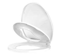 SBCGFY Abattant de Toilette Rond en Plastique, 2 en 1, Fermeture Douce, avec réducteur de Toilettes intégré, Couvercle de Toilette Robuste en Plastique avec quincaillerie Solide, Blanc, A