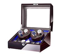 SBCGFY Coffret de remontage pour 4 Montres automatiques + 6 espaces de Rangement avec éclairage LED Bleu, Finition laquée Piano, Double Alimentation, Rangement pour Montres.