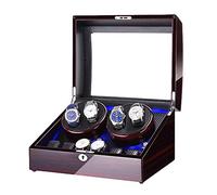 SBCGFY Coffret de remontage pour 4 Montres automatiques + 6 espaces de Rangement avec éclairage LED Bleu, Finition laquée Piano, Double Alimentation, Rangement pour Montres, D
