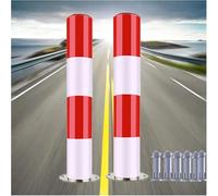 SBCGFY Cônes de signalisation réfléchissants, poteaux de délimitation de la Circulation avec 6 boulons d'ancrage gratuits pour parkings, Ensemble de 2, 75 cm (29,5 po)