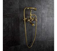 SBCGFY Ensemble de Douche en cuivre européen D - Robinet de Baignoire Mural avec mitigeur Eau Chaude/Eau Froide à 2 Fonctions, douchette et pommeaux de Douche Fixes pour Une Salle de Bain Luxueuse.