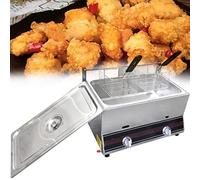 SBCGFY Friteuse Professionnelle, friteuse à gaz en Acier Inoxydable, friteuse multifonctionnelle de comptoir pour la Cuisine, idéale pour Les Frites, Les Ailes de Poulet, etc.