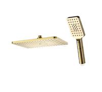 SBCGFY Pommeau de Douche Effet Pluie Noir et Blanc de Luxe - Robinet à Main à Haut débit pour Une expérience Spa, Design élégant pour salles de Bains Modernes, Couleur dorée