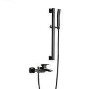 SBCGFY Robinet de Baignoire Mural Gris avec douchette, mitigeur de Baignoire monocommande en Laiton, Barre de Douche réglable, Accessoires de Salle de Bain Modernes.
