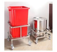 SBCGFY Support à marmites en Acier Inoxydable avec roulettes, Base Mobile pour Bouteille de gaz, Chariot de Transport Multifonctionnel, Argent - 50,5 x 50,5 x 28 cm