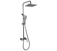 SBCGFY Système de Douche Mural de Luxe à 3 Fonctions - Robinetterie de Douche en cuivre Haute Pression, douchette à Main 3 Jets et Garniture incluses pour Salle de Bain, Gris