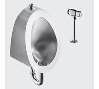 SBCGFY Urinoir Mural en Acier Inoxydable 304 pour Hommes, avec Chasse d'eau et Robinet Manuel, à Haute efficacité de Nettoyage, idéal pour Les familles, Les hôtels et Les installations murales.