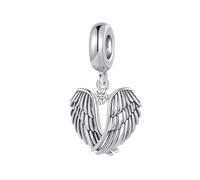 SBI Jewelry Breloque ange en oxyde de zirconium transparent compatible avec bracelets Pandora Ailes porte-bonheur Famille Noël ami anniversaire anniversaire, Cuivre, Pas de gemme