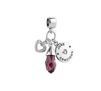 SBI Jewelry Breloque avec pierre de naissance « Happy Birthday » compatible avec bracelet Pandora et collier en forme de goutte d'eau pour femme, OneSize, Cuivre, Pas de gemme