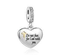 SBI Jewelry Breloque avec verset de la Bible pour bracelets, croix noire, cœur, cadeau pour femme, fille, petite-fille, petite amie, épouse, maman, fille, sœur, tante, cousine, grand-mère,