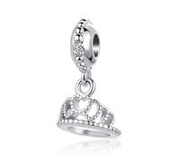 SBI Jewelry Breloque couronne de reine en argent pour bracelets Pandora et colliers - Pour femme, maman, épouse, anniversaire