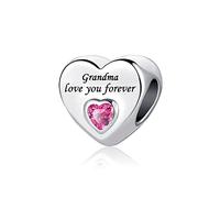 SBI Jewelry Breloque cœur rose « Love You Forever » compatible avec bracelet Pandora pour maman, fille, grand-mère, sœur, celui qui est, Cuivre, Pas de pierre précieuse