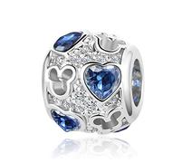 SBI Jewelry Breloque en forme de cœur pour bracelets avec pierre de naissance verte violette bleue, OneSize, Cuivre, Pas de gemme