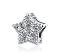 SBI Jewelry Breloque en forme d'étoile brillante pour bracelets, conte de fées, pendentif en cristal, pour femme, cadeau d'anniversaire, OneSize, Cuivre, Pas de gemme