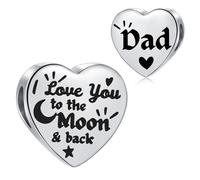 SBI Jewelry Breloque « I Love You to the Moon and Back Dad » pour bracelets Pandora pour femmes, bijoux cadeaux de la part d'une fille