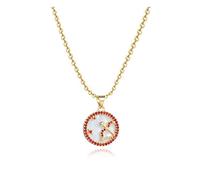 SBI Jewelry Collier avec pendentif en or avec pierre de naissance du zodiaque pour femme, collier avec pendentif en oxyde de zirconium pour famille, amis, constellations, anniversaire, Noël, Acier