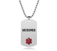 SBI Jewelry Collier d'alerte médicale réglable en acier inoxydable pour femme - Collier d'urgence - Bijoux cadeaux, taille unique, Acier inoxydable, Pas de gemme