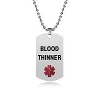 SBI Jewelry Collier d'alerte médicale réglable en acier inoxydable pour femme - Collier d'urgence - Bijoux cadeaux, taille unique, Acier inoxydable, Pas de gemme