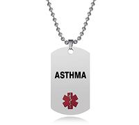 SBI Jewelry Collier d'alerte médicale réglable en acier inoxydable pour femme - Collier d'urgence - Bijoux cadeaux, taille unique, Acier inoxydable, Pas de gemme