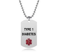 SBI Jewelry Collier d'alerte médicale réglable en acier inoxydable pour femme - Collier d'urgence - Bijoux cadeaux, taille unique, Acier inoxydable, Pas de gemme