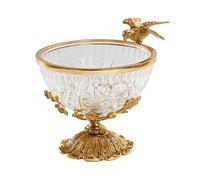 SBJKLYRN Assiette de fruits， Ornements légers en verre sculpté de luxe, le salon est décoré d'un plateau de fruits ménagers(Style2)