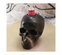 SBJKLYRN brûleur d'encens， Brûleur d'encens à refoulement en Forme de crâne - Porte-cônes d'encens créatif en résine for la méditation et la Relaxation d'halloween