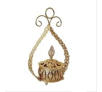 SBJKLYRN brûleur d'encens, Brûleur d'encens en Forme de cône, Petit brûleur d'encens en métal doré galvanisé, encensoir Portable en Porcelaine, Porte-encens Bouddhiste, for la Maison, Le thé