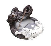 SBJKLYRN brûleur d'encens， Encensoir à Reflux Feng Shui à Huit diagrammes - Dragon Porte-Bonheur et Tigre Blanc en céramique for décoration de Bureau