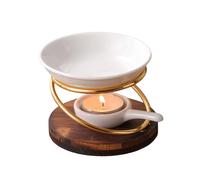 SBJKLYRN Brûleur parfumé， Bougie Chauffe-Plat en céramique Romantique, diffuseur de parfums et décoration d'intérieur(Disc Number 4)