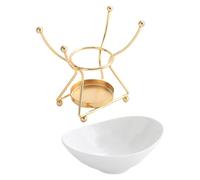 SBJKLYRN Brûleur parfumé， Support for Bougie Chauffe-Plat à Pieds for Un Espace de Vie paisible et Un Chauffe-Huile Amovible(Gold)